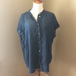 Acne Studios Blouse Tunic Denim 100% Tencel Sz 40